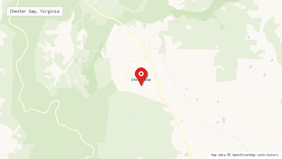 Street map of Chester Gap, Virginia with location pin