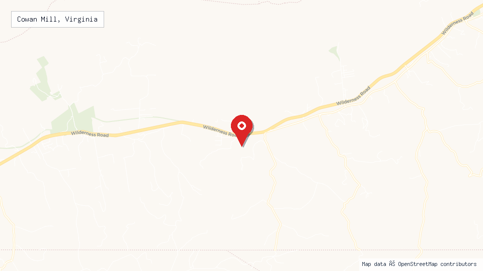 Street map of Cowan Mill, Virginia with location pin