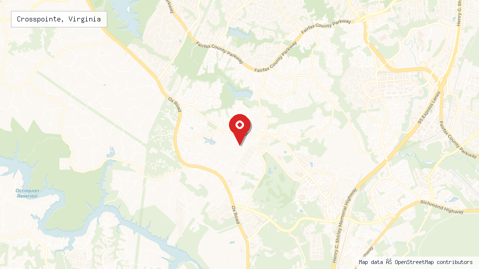 Street map of Crosspointe, Virginia with location pin