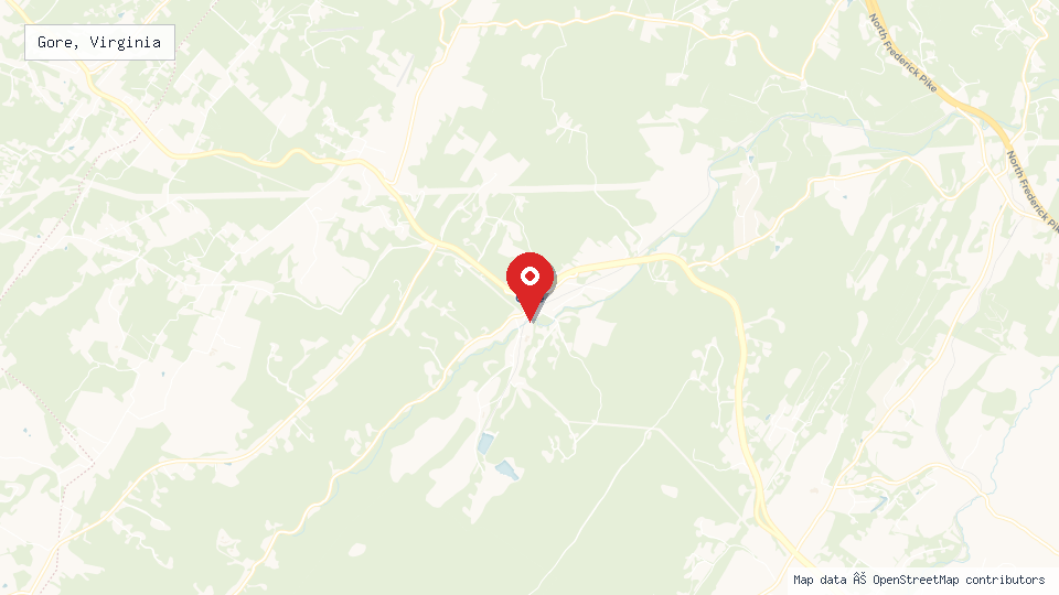 Street map of Gore, Virginia with location pin