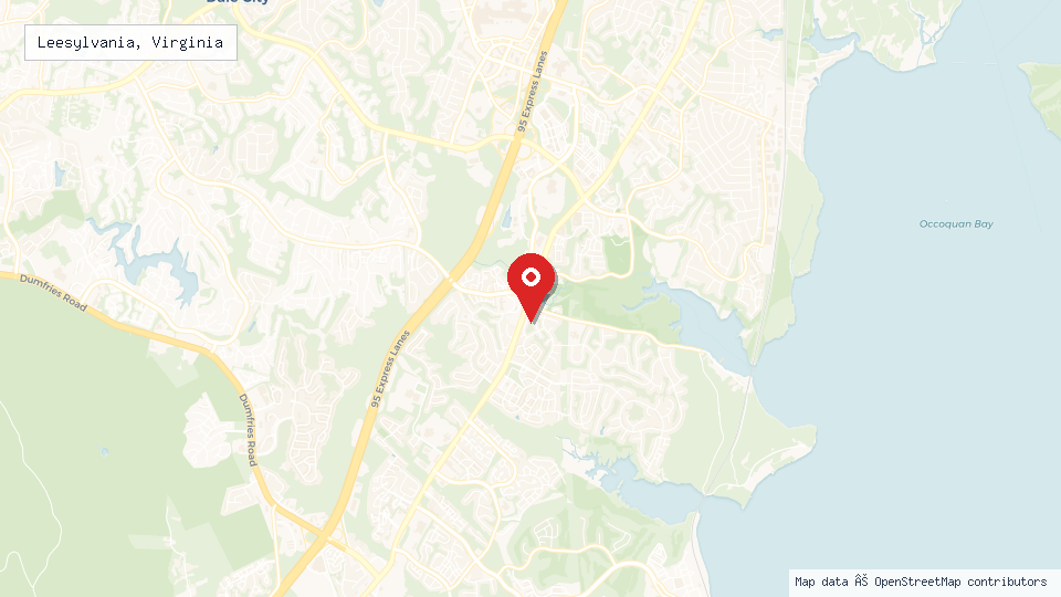 Street map of Leesylvania, Virginia with location pin