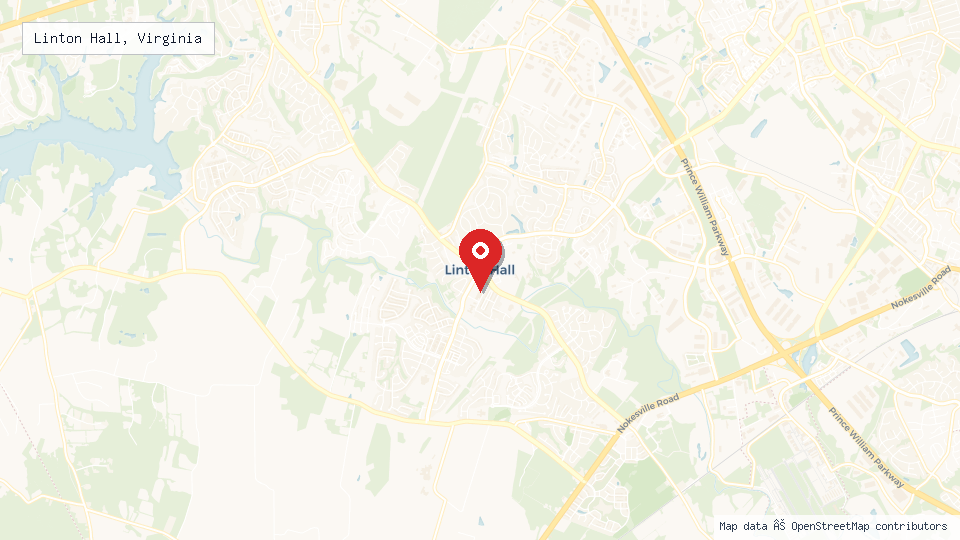 Street map of Linton Hall, Virginia with location pin