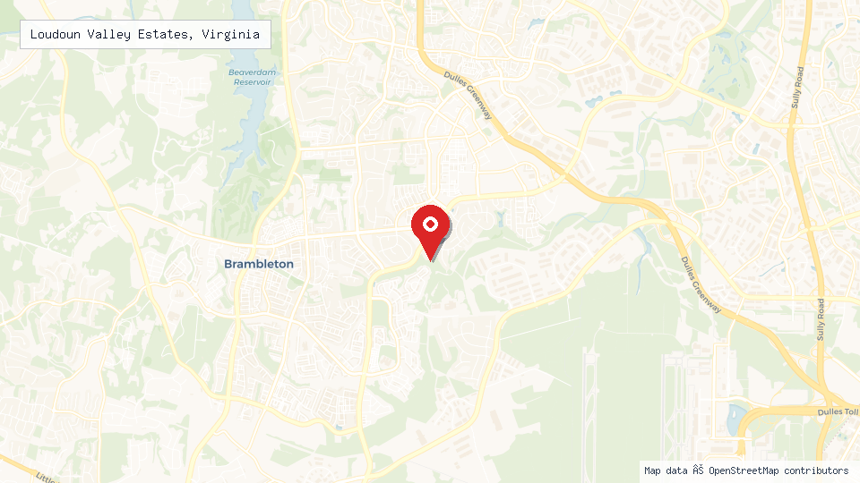 Street map of Loudoun Valley Estates, Virginia with location pin