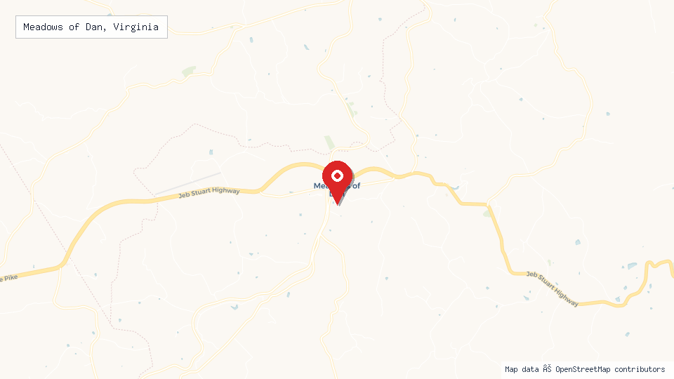 Street map of Meadows of Dan, Virginia with location pin
