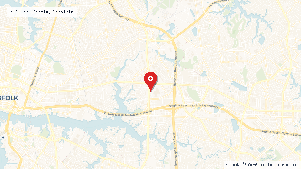 Street map of Military Circle, Virginia with location pin