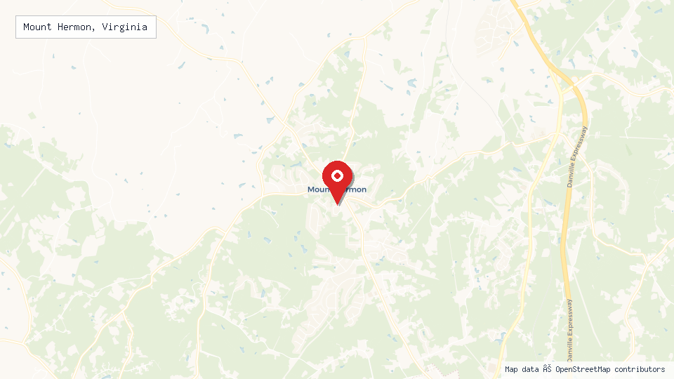 Street map of Mount Hermon, Virginia with location pin