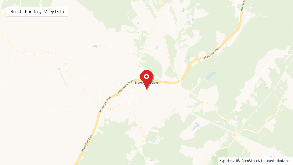 Street map of North Garden, Virginia with location pin