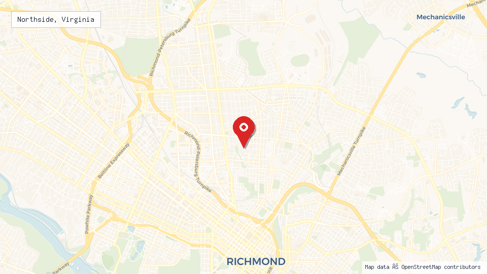 Street map of Northside, Virginia with location pin