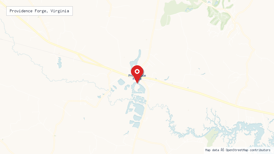 Street map of Providence Forge, Virginia with location pin