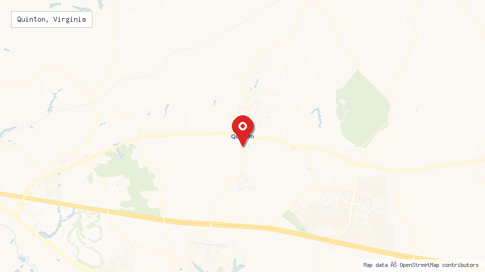 Street map of Quinton, Virginia with location pin