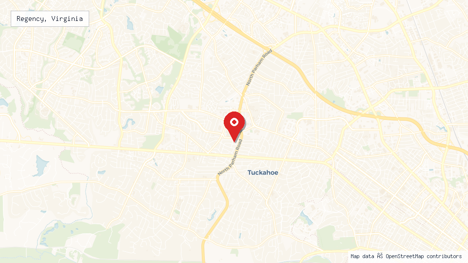 Street map of Regency, Virginia with location pin