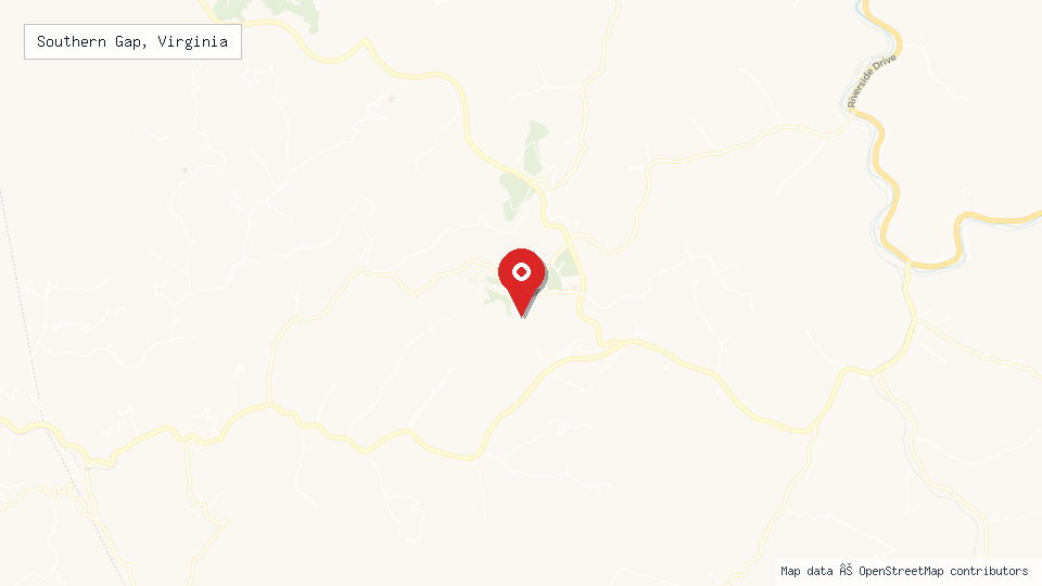 Street map of Southern Gap, Virginia with location pin