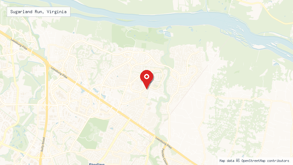 Street map of Sugarland Run, Virginia with location pin
