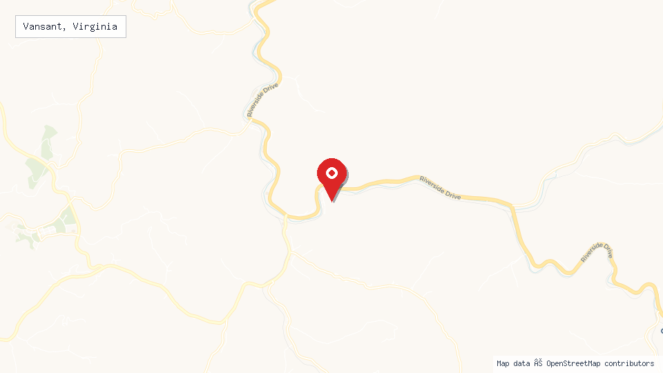 Street map of Vansant, Virginia with location pin
