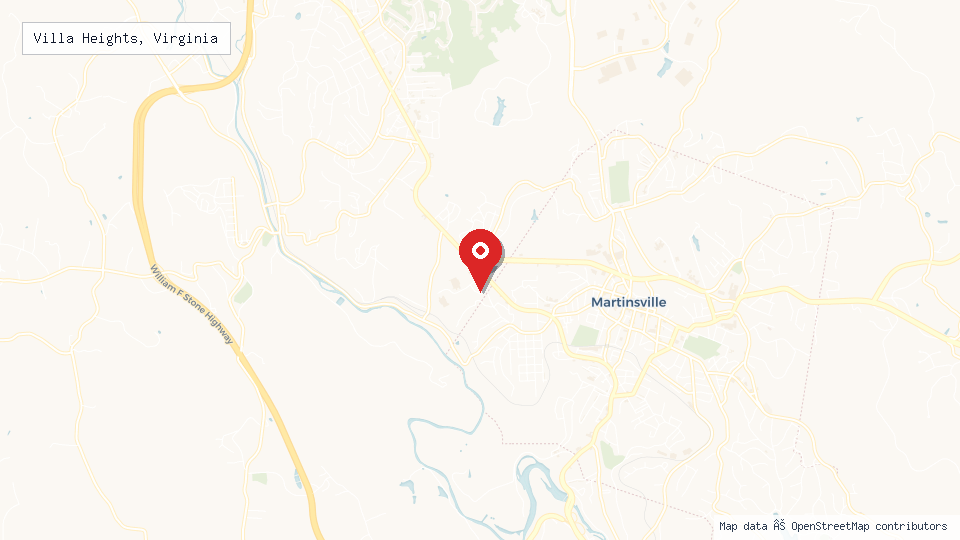 Street map of Villa Heights, Virginia with location pin