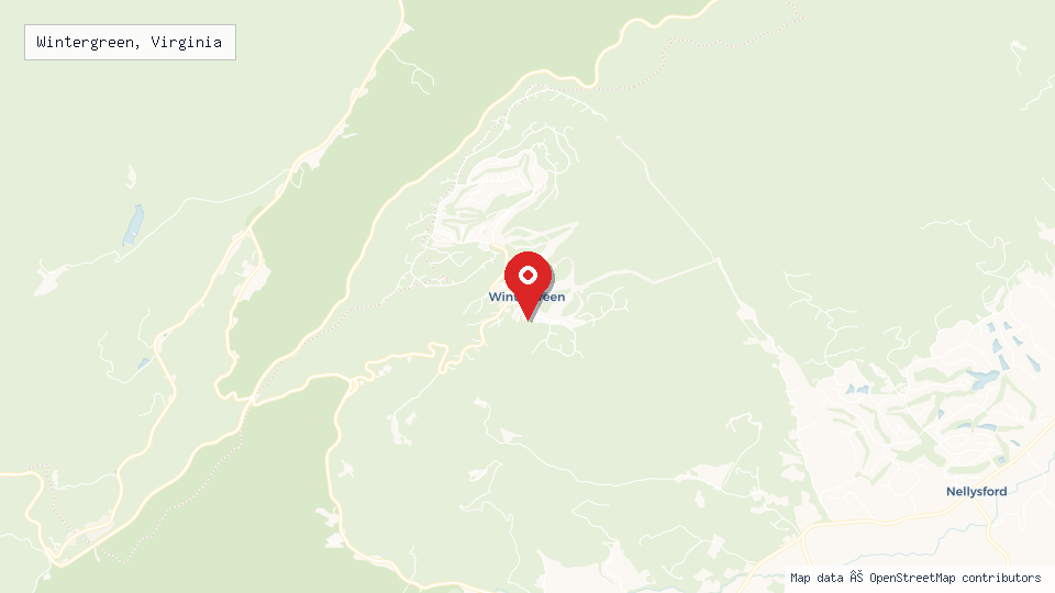 Street map of Wintergreen, Virginia with location pin