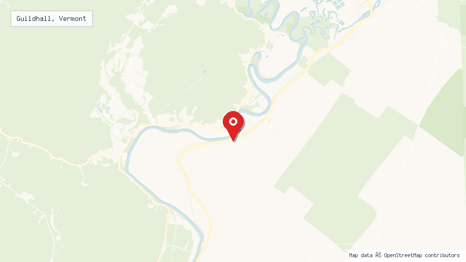 Street map of Guildhall, Vermont with location pin