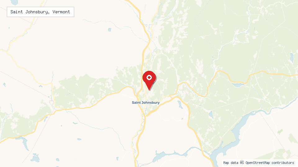 Street map of Saint Johnsbury, Vermont with location pin