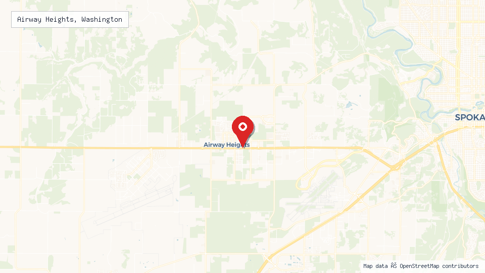 Street map of Airway Heights, Washington with location pin