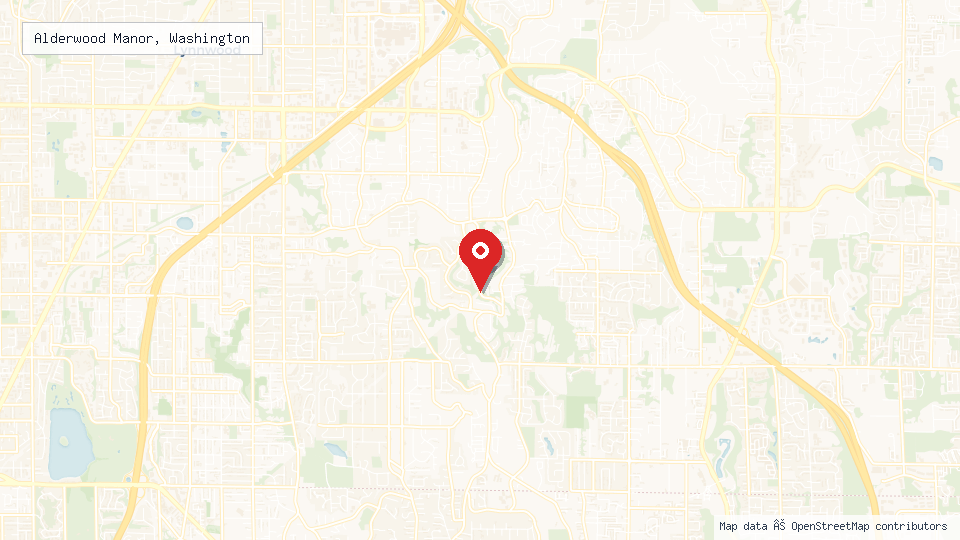 Street map of Alderwood Manor, Washington with location pin