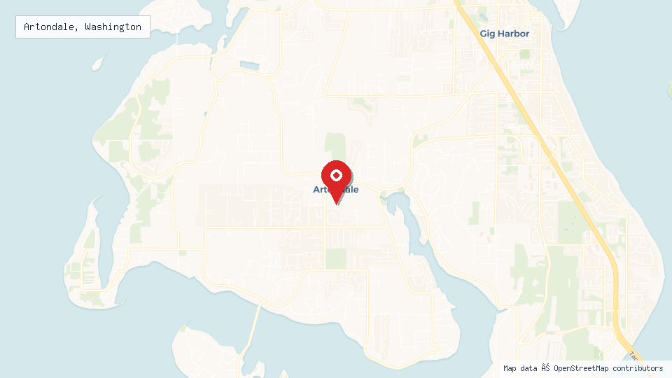 Street map of Artondale, Washington with location pin