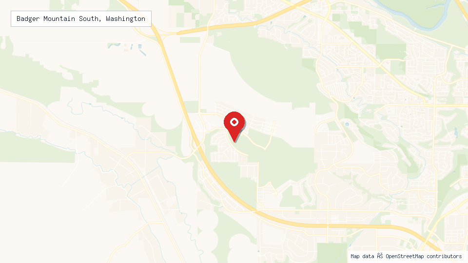 Street map of Badger Mountain South, Washington with location pin