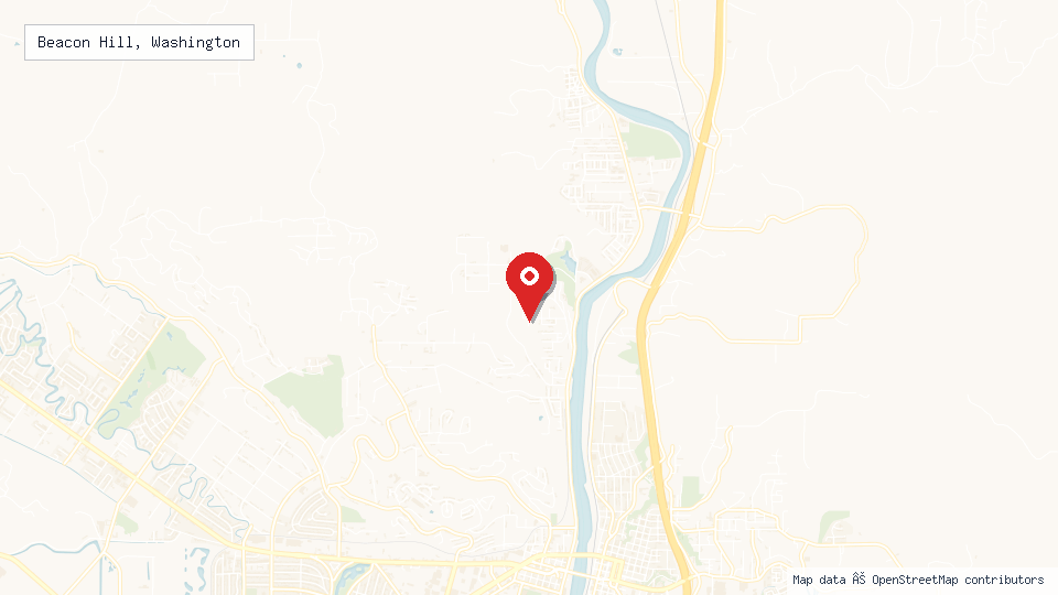 Street map of Beacon Hill, Washington with location pin