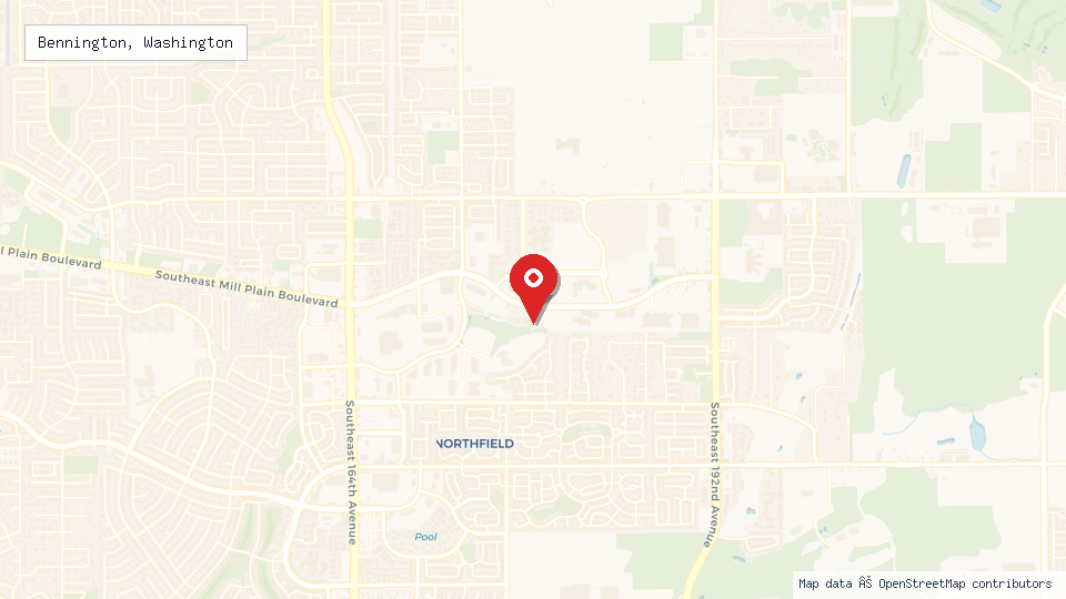 Street map of Bennington, Washington with location pin