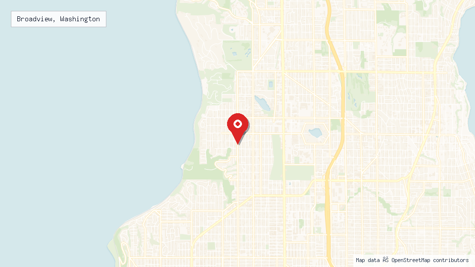Street map of Broadview, Washington with location pin