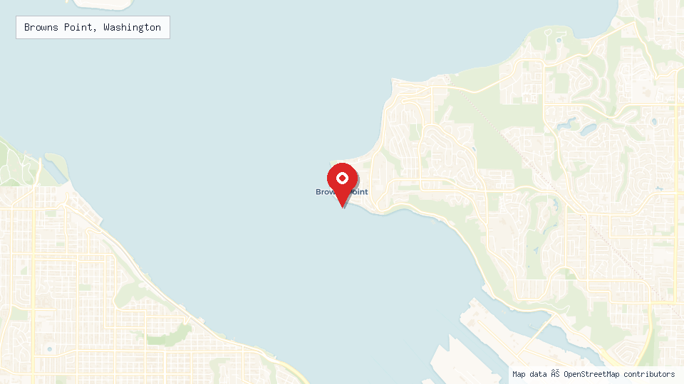 Street map of Browns Point, Washington with location pin