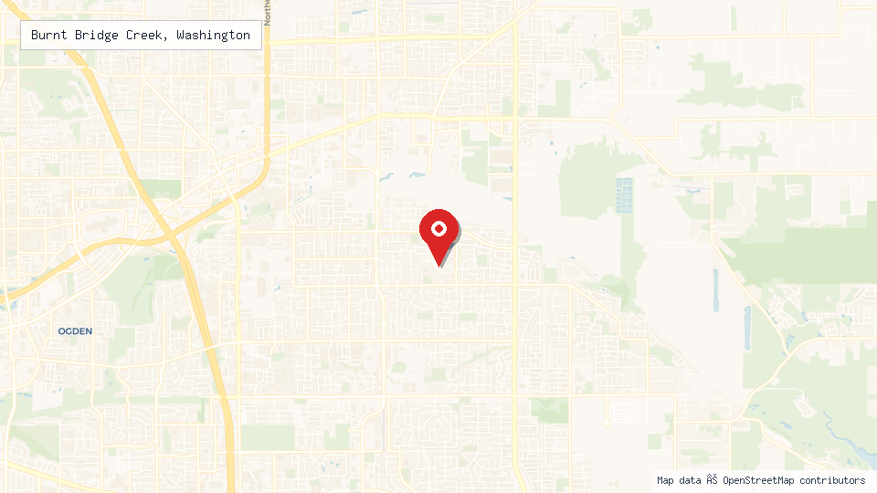 Street map of Burnt Bridge Creek, Washington with location pin