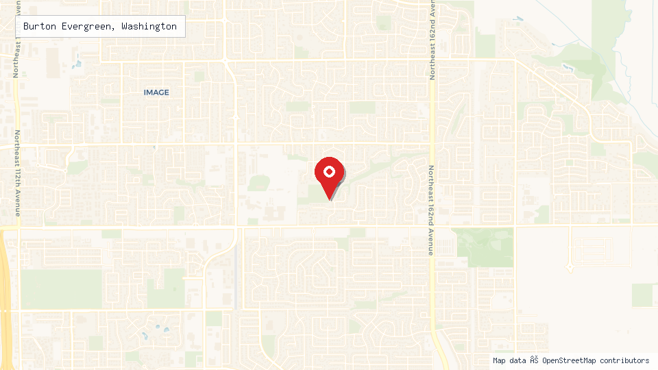 Street map of Burton Evergreen, Washington with location pin