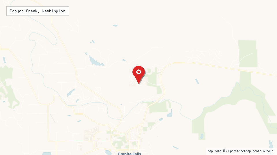 Street map of Canyon Creek, Washington with location pin