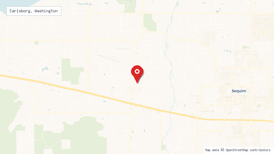 Street map of Carlsborg, Washington with location pin