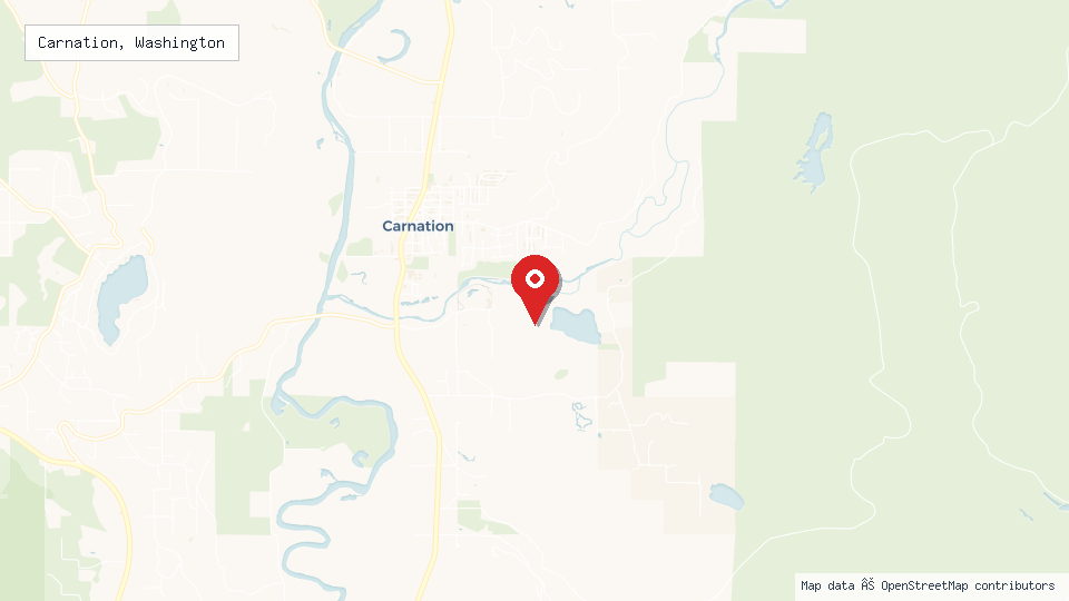 Street map of Carnation, Washington with location pin