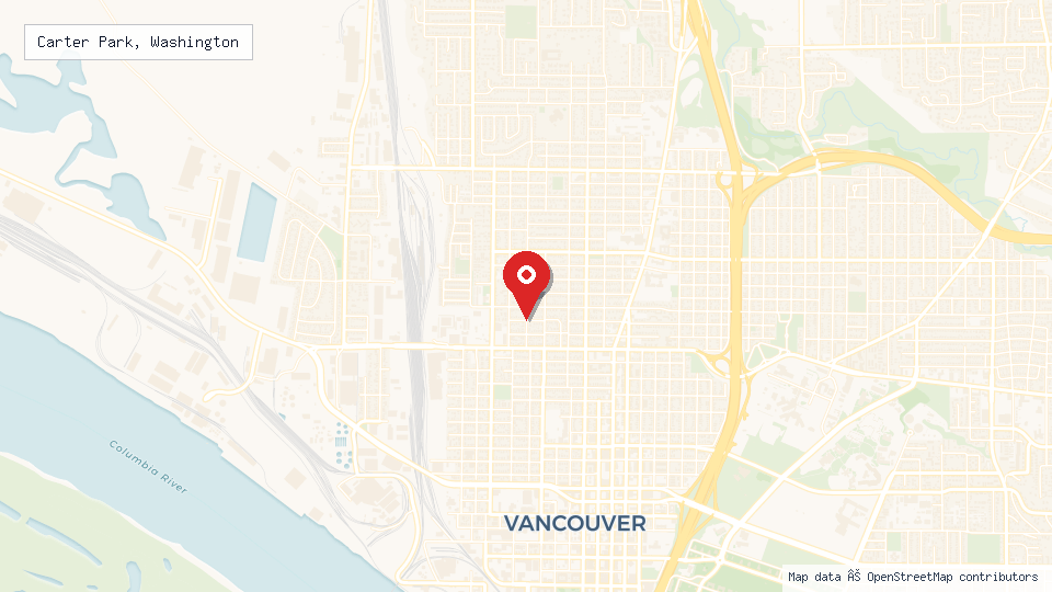 Street map of Carter Park, Washington with location pin