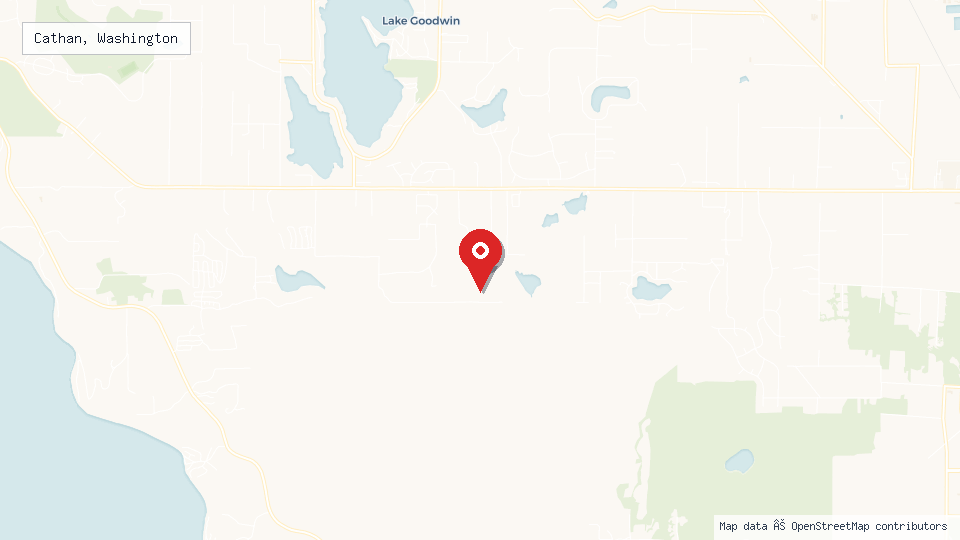 Street map of Cathan, Washington with location pin
