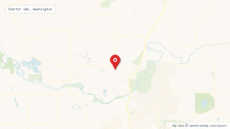 Street map of Charter Oak, Washington with location pin