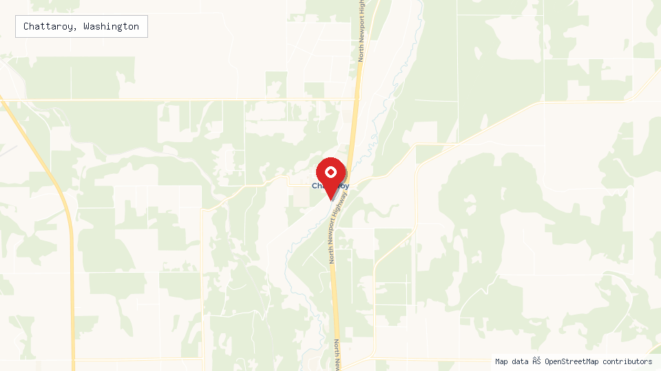 Street map of Chattaroy, Washington with location pin