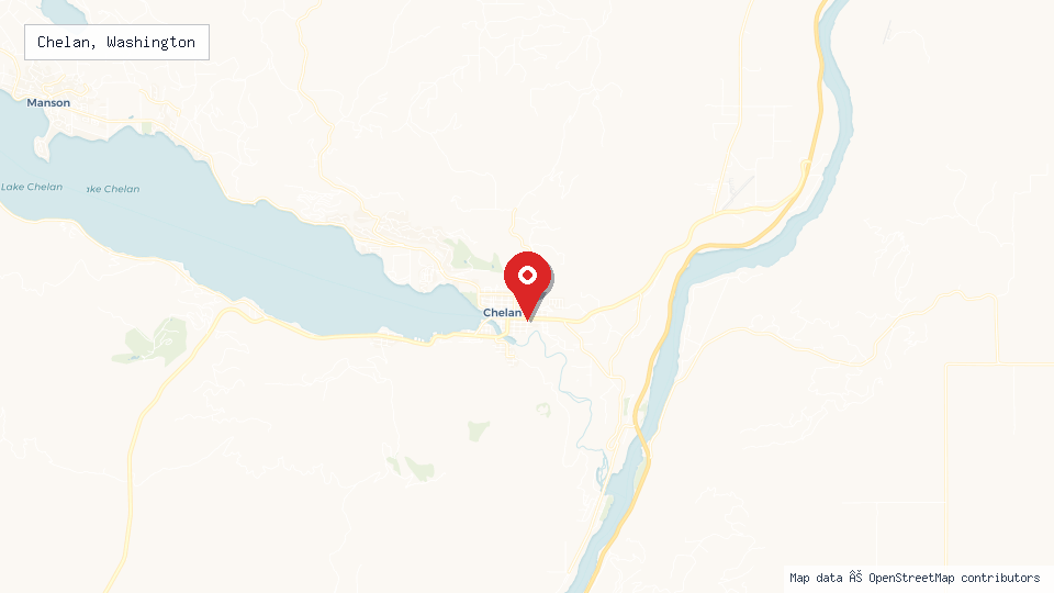 Street map of Chelan, Washington with location pin