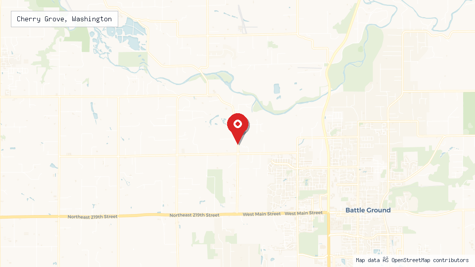 Street map of Cherry Grove, Washington with location pin