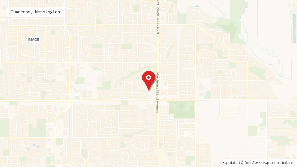 Street map of Cimarron, Washington with location pin