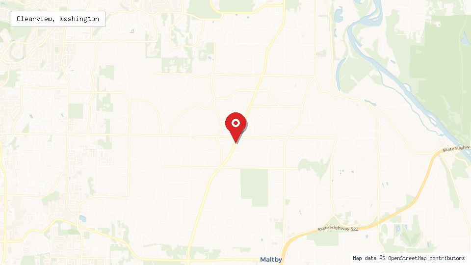Street map of Clearview, Washington with location pin