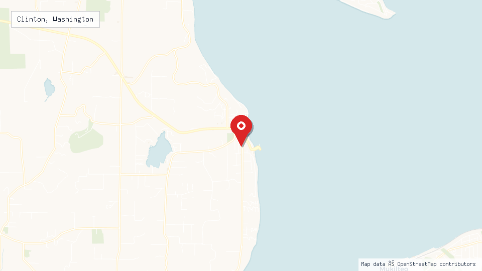Street map of Clinton, Washington with location pin