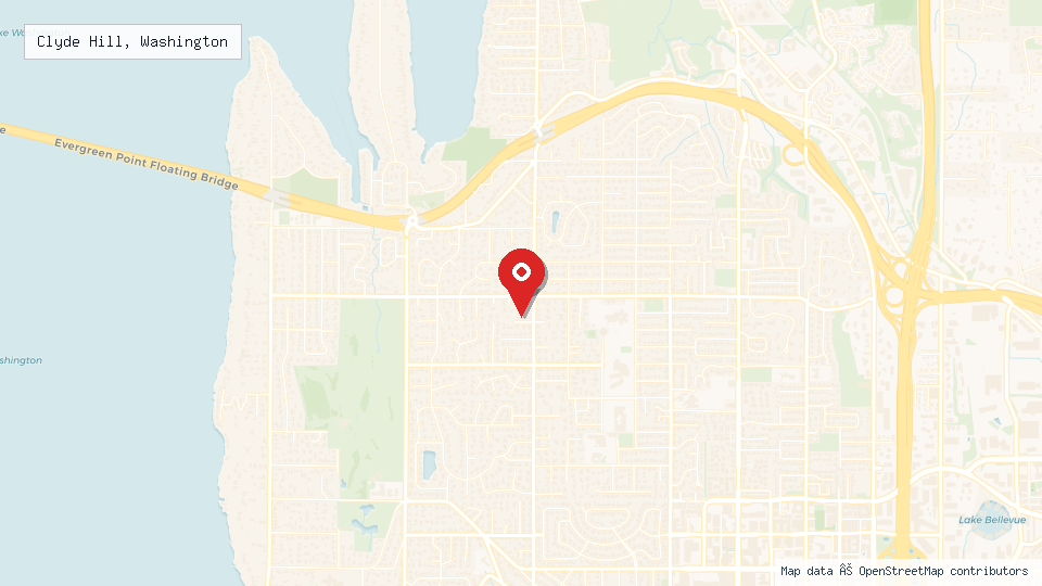 Street map of Clyde Hill, Washington with location pin