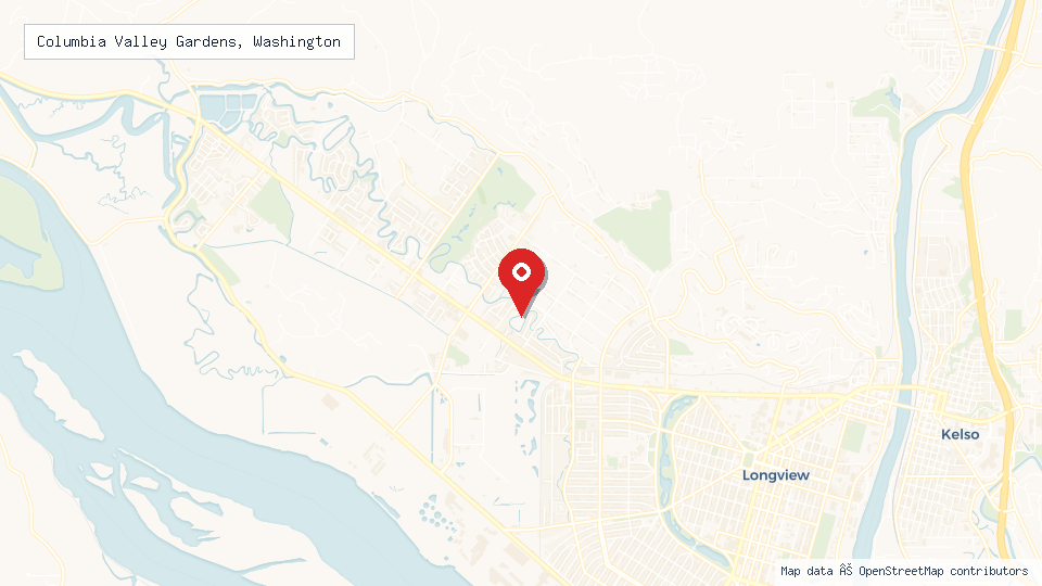 Street map of Columbia Valley Gardens, Washington with location pin
