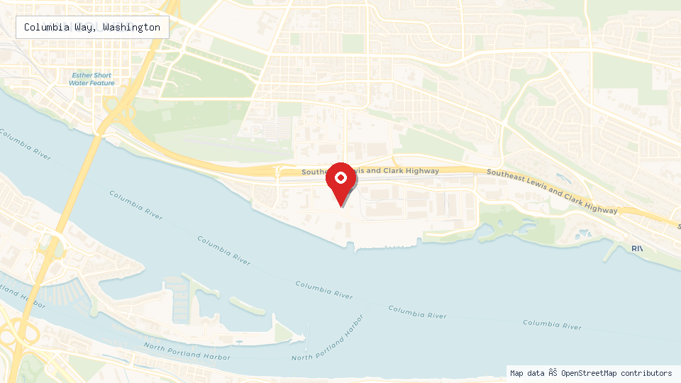 Street map of Columbia Way, Washington with location pin