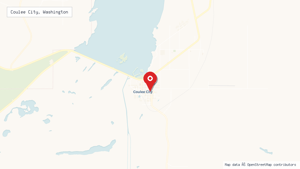 Street map of Coulee City, Washington with location pin