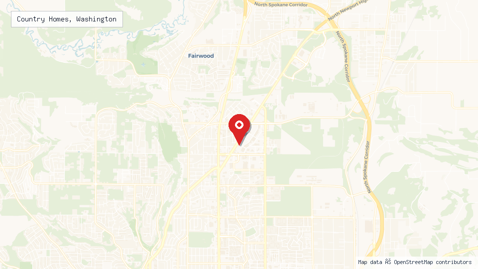 Street map of Country Homes, Washington with location pin