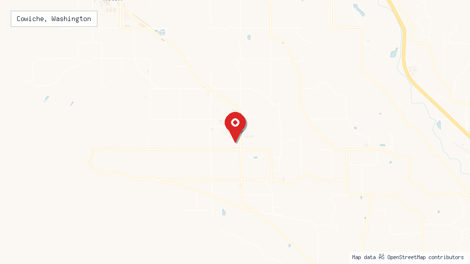 Street map of Cowiche, Washington with location pin